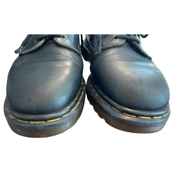 Vintage Dr Martens 8053 Crazy Horse Black Leather Oxford Shoes UK Size 8 England